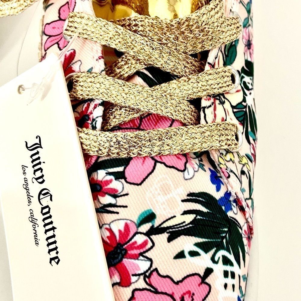 NEW Juicy Couture Girls Floral Sneaker Shoes 4M - Picture 6 of 7